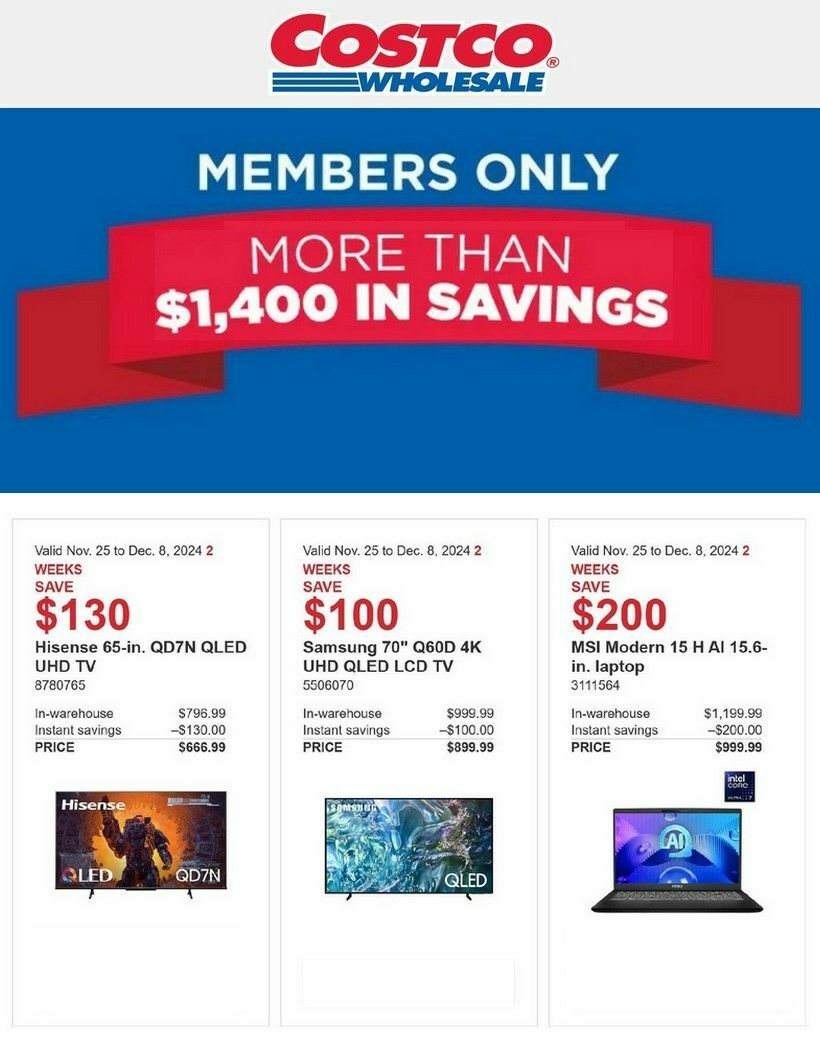 Costco Flyer from November 25