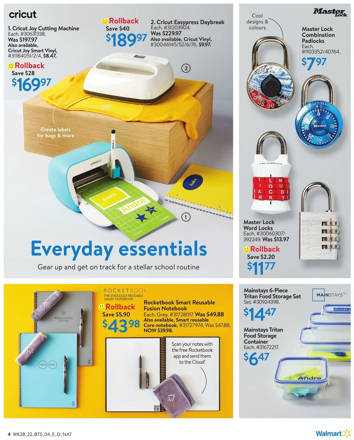 Walmart Back to School Flyer from August 4