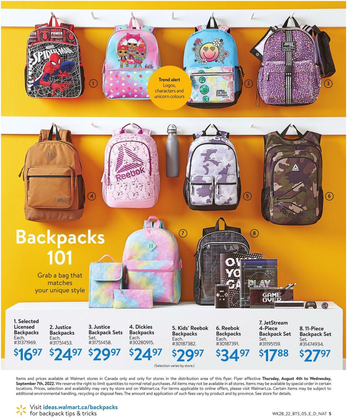 Walmart Back to School Flyer from August 4