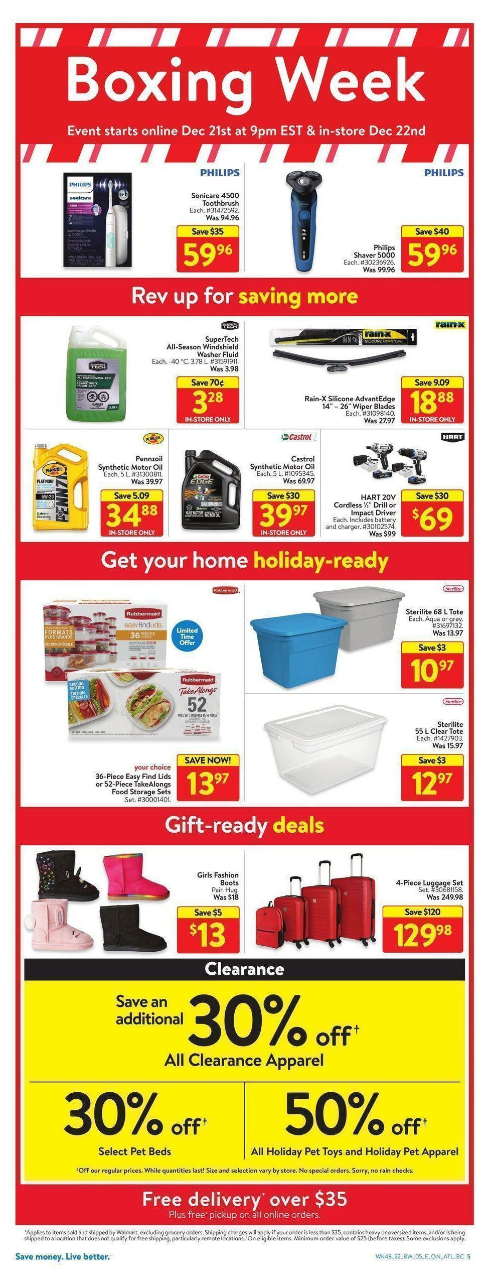 Walmart Boxing Week Flyer from December 21