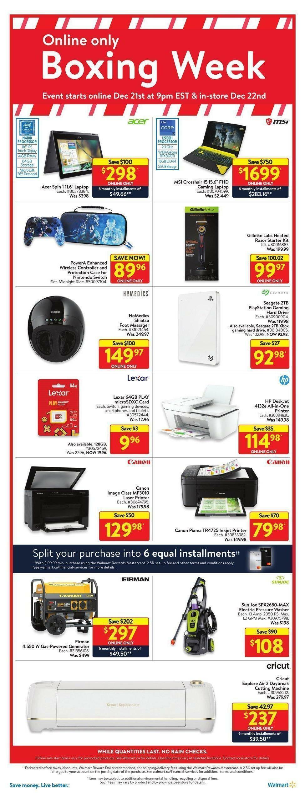 Walmart Boxing Week Flyer from December 21