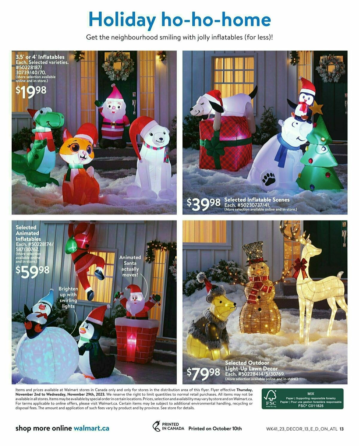 Walmart Holiday Decor Flyer from November 2