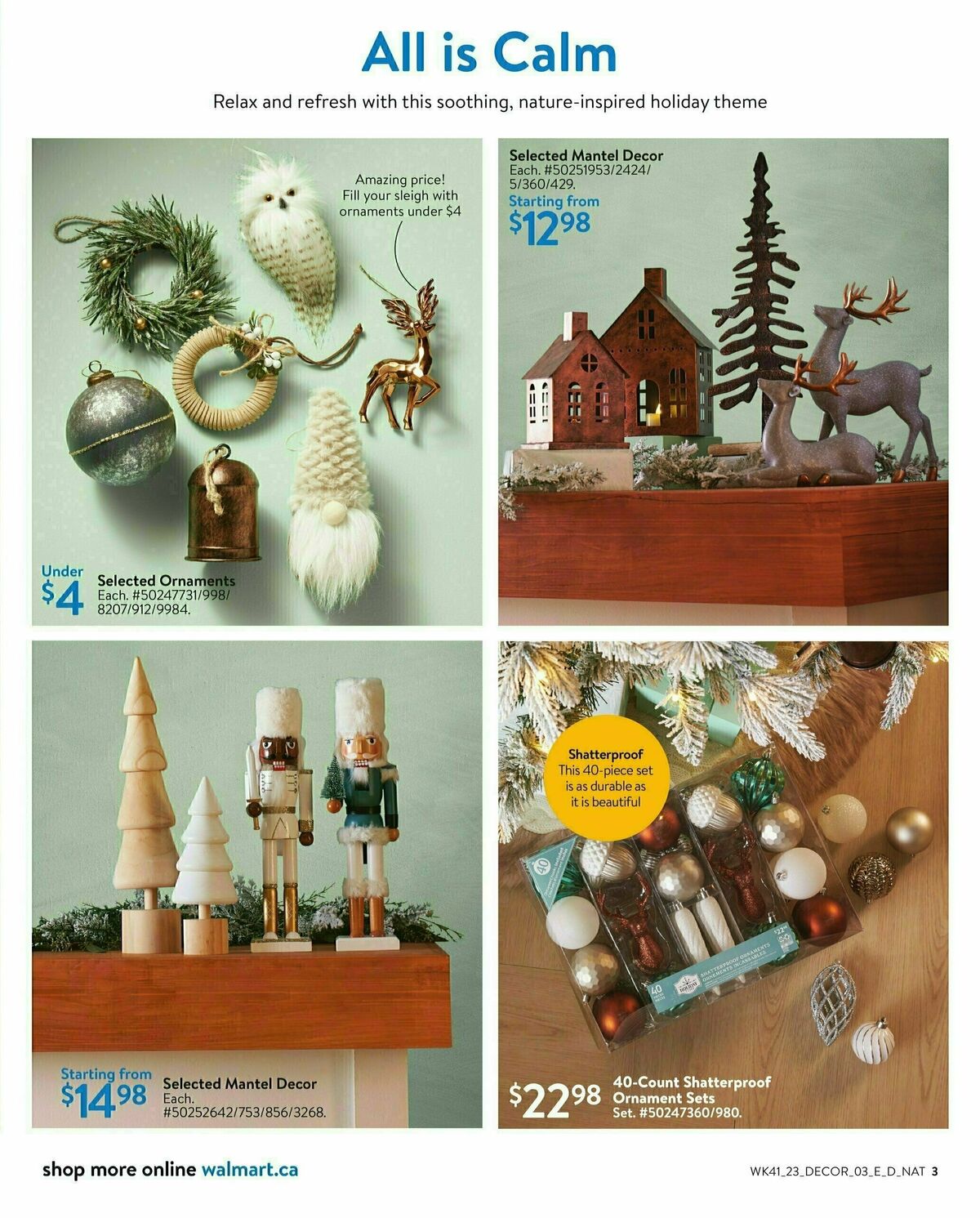 Walmart Holiday Decor Flyer from November 2