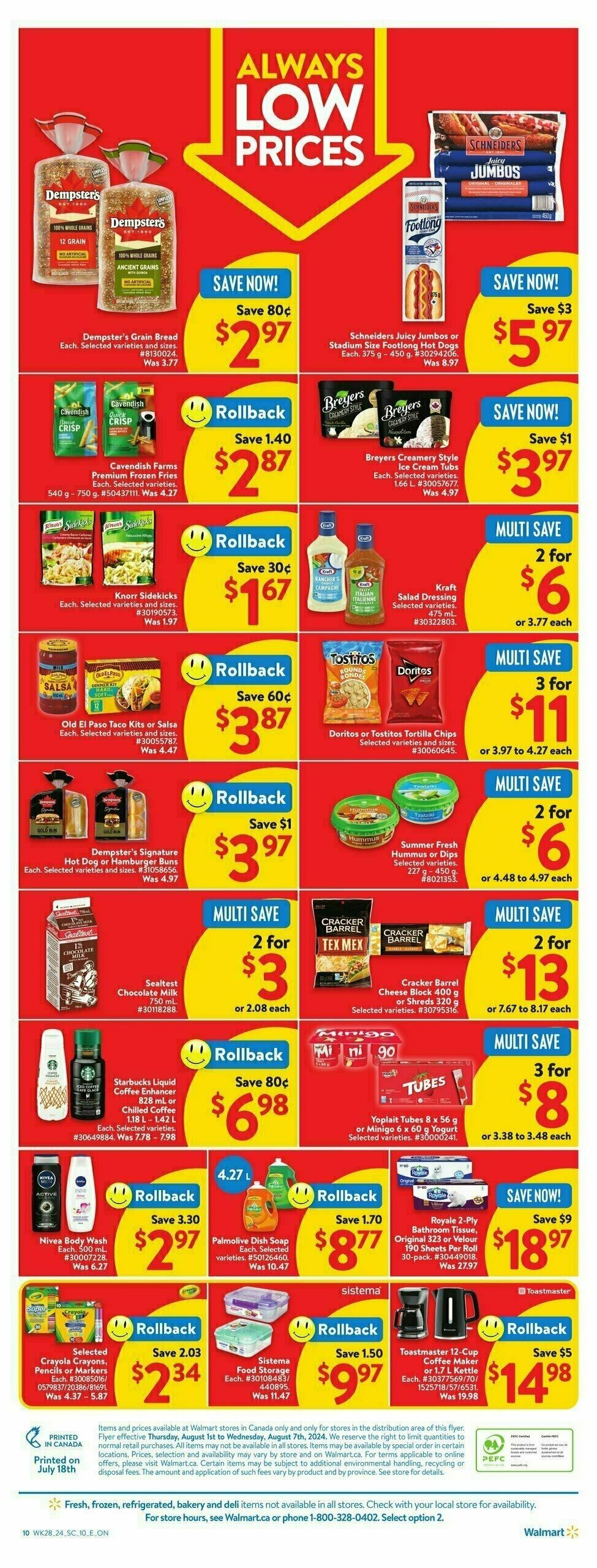 Walmart Flyer from August 1