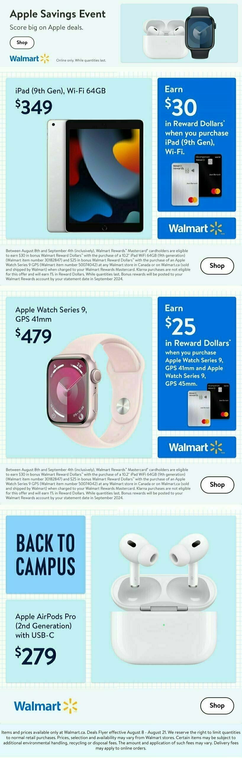 Walmart Apple Event Flyer from August 8