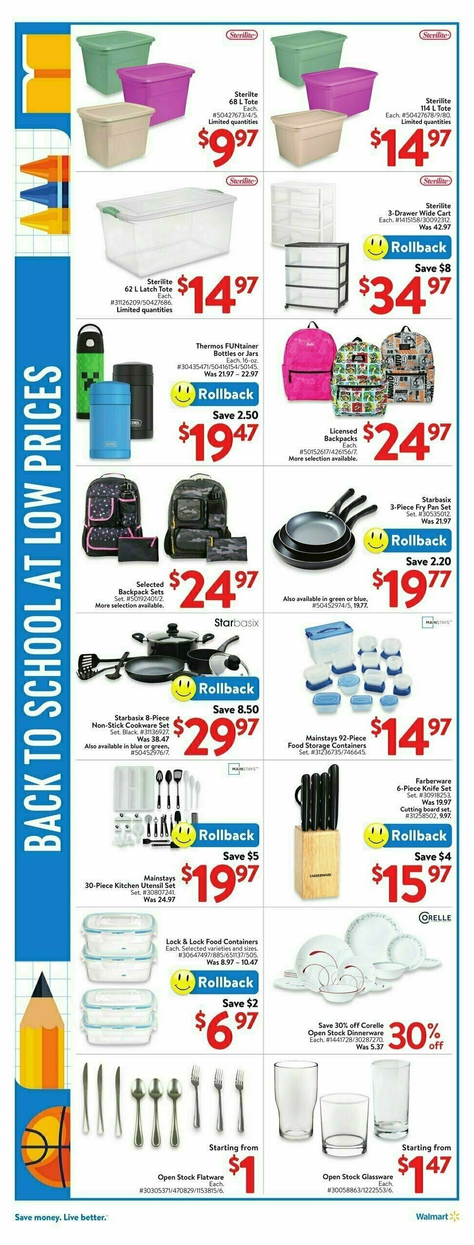 Walmart Back to school Flyer from August 22