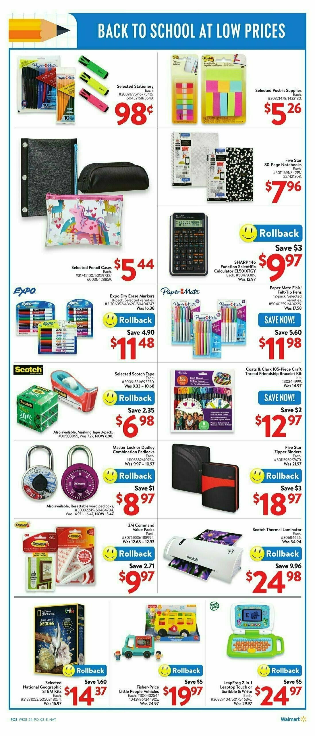 Walmart Back to school Flyer from August 22