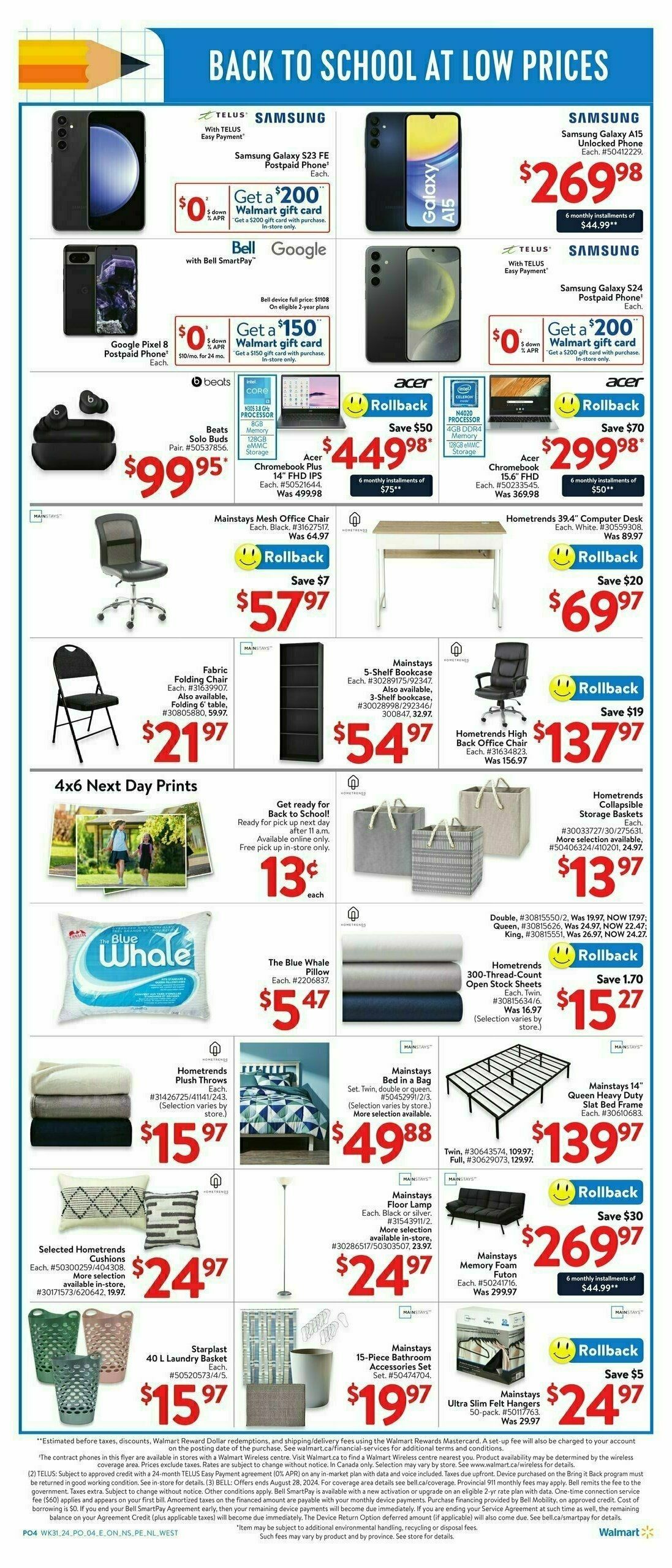 Walmart Back to school Flyer from August 22