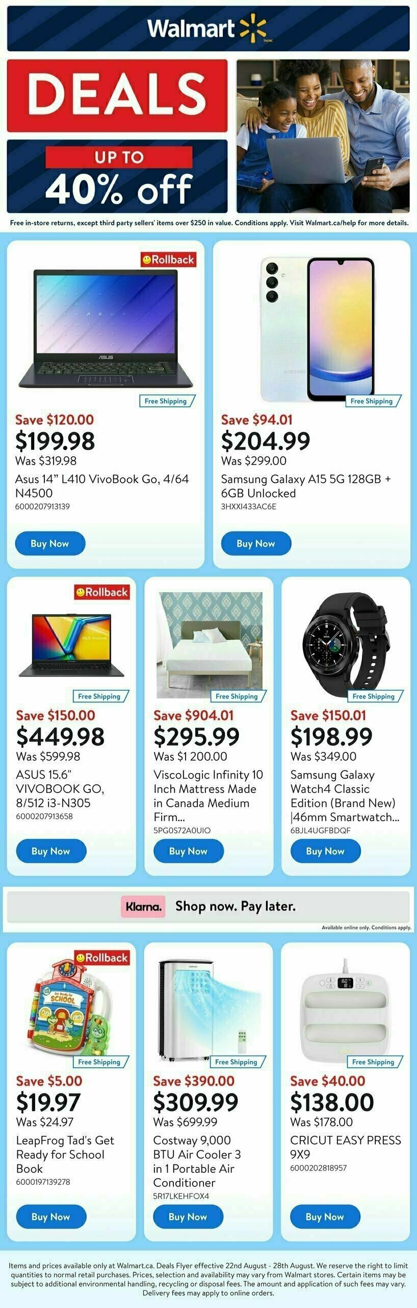 Walmart Deals Flyer Flyer from August 22