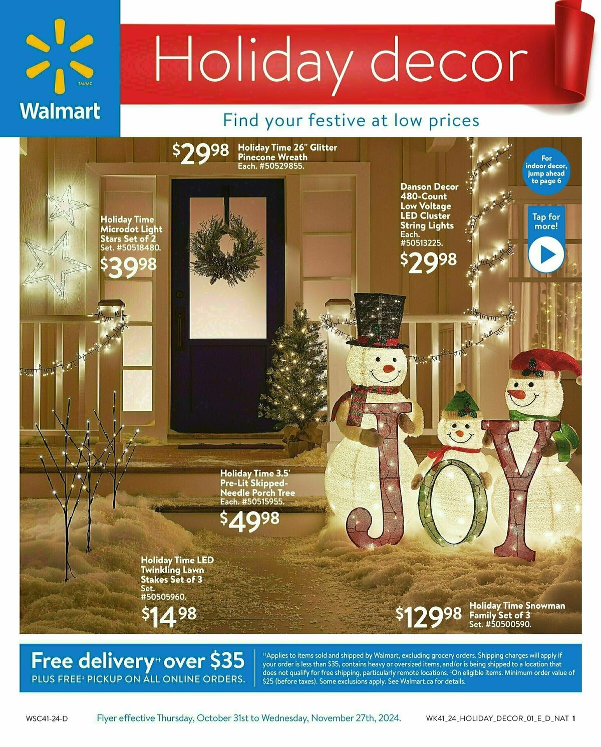 Walmart Holiday Decor Flyer from October 31