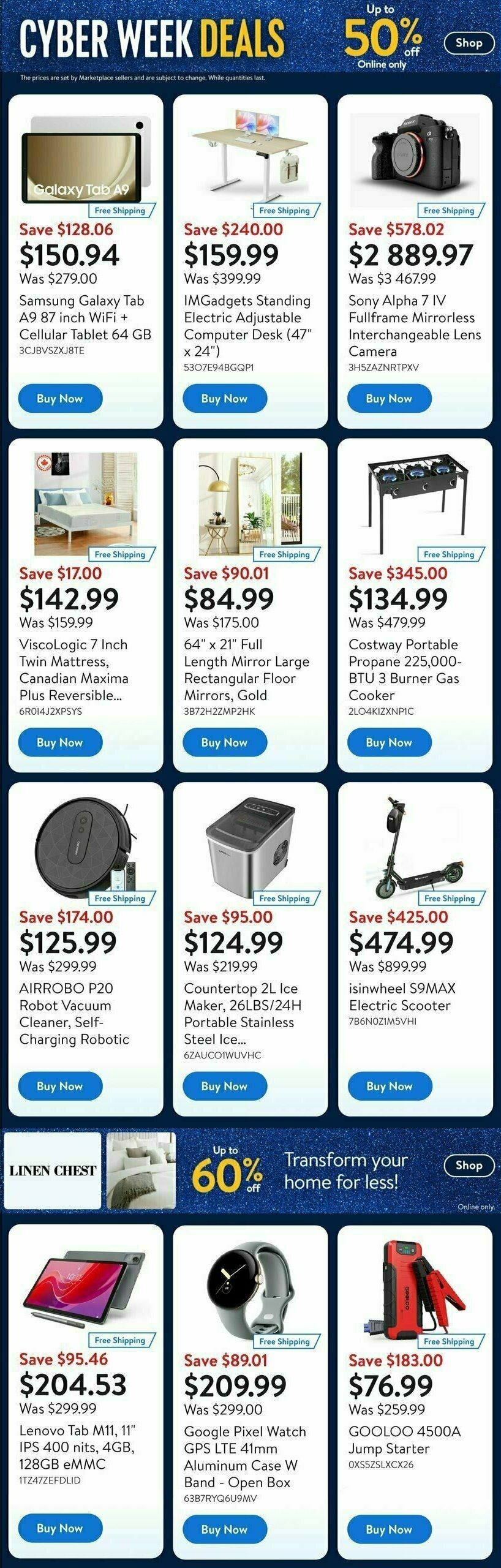 Walmart Cyber Week Flyer from December 2