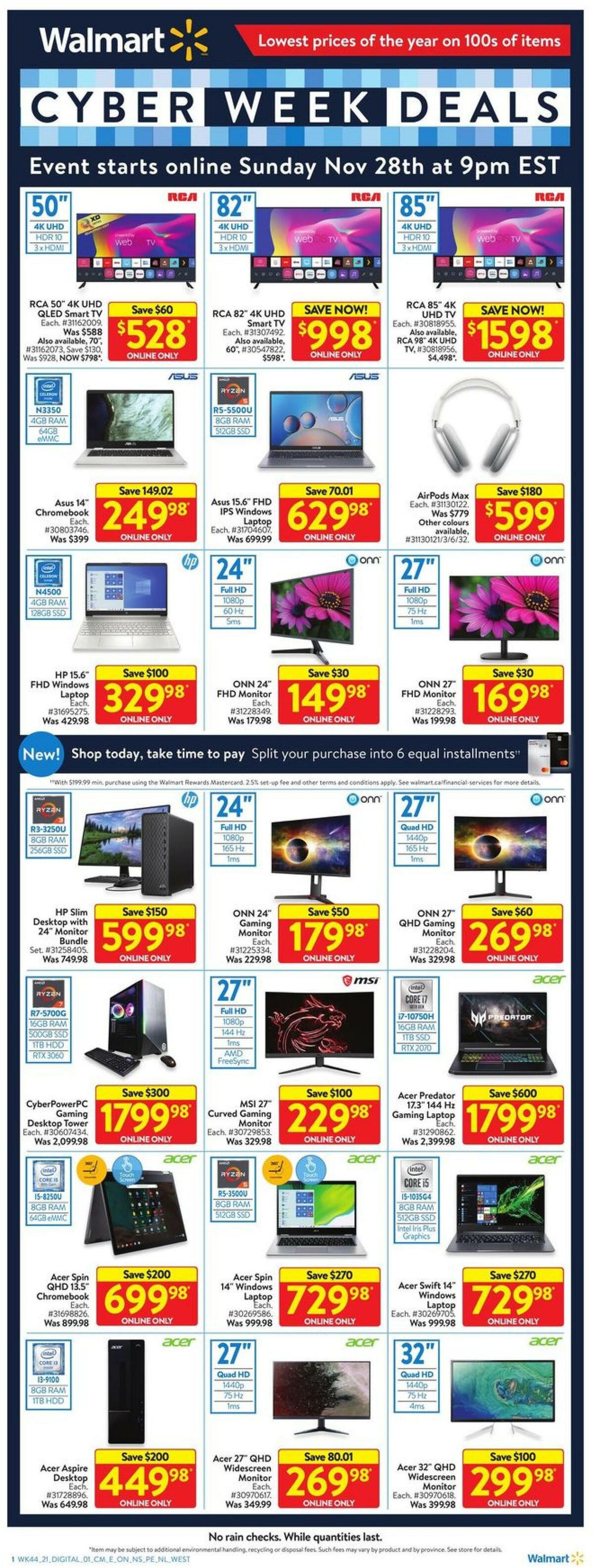 Walmart Cyber Week Deals Flyer From November 28