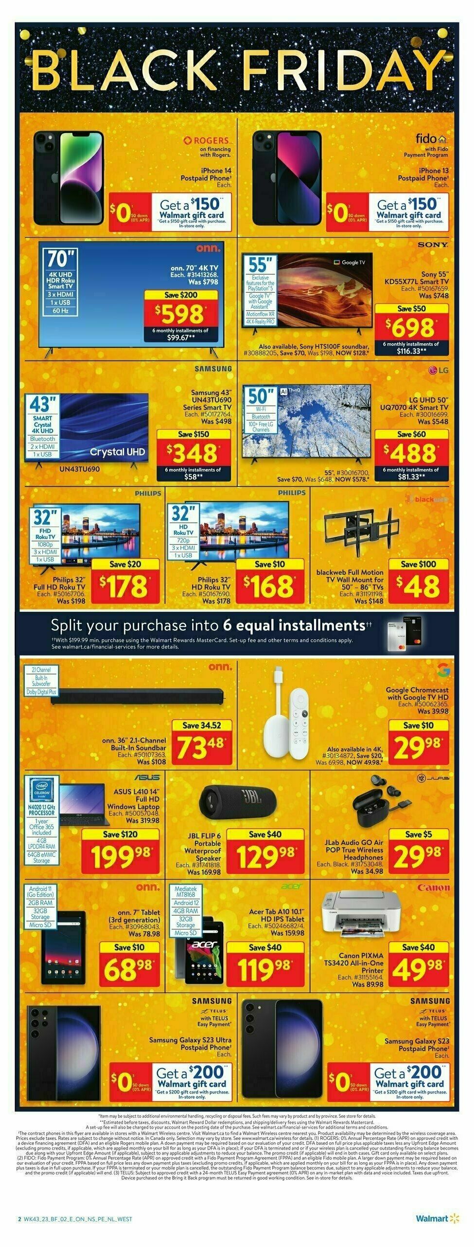 Walmart Black Friday Flyer from November 16 Page 2